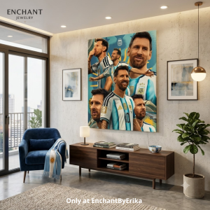 Lionel Messi Argentina Legacy Canvas Wall Art – World Champion Football Legend Decor
