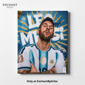 Lionel Messi Argentina World Cup Champion Canvas Wall Art – GOAT Football Legend Poster